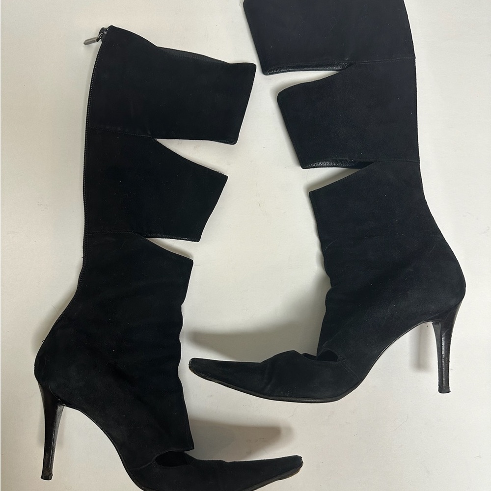 Mario Prolog vintage designer black suede knee-high boots Women's 5.5